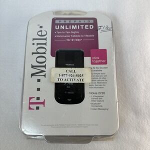 Nokia 2720 Fold T-Mobile Prepaid Black Flip Phone New Open Box Vintage 2010